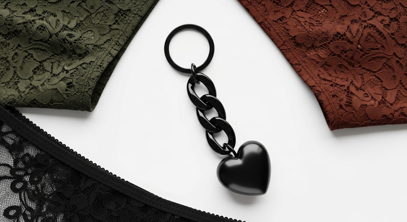 🖤 Black Heart Keyring