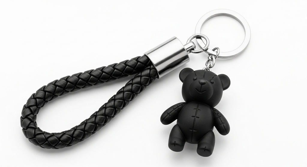 🖤 Mini Teddy Bear Charm – Black