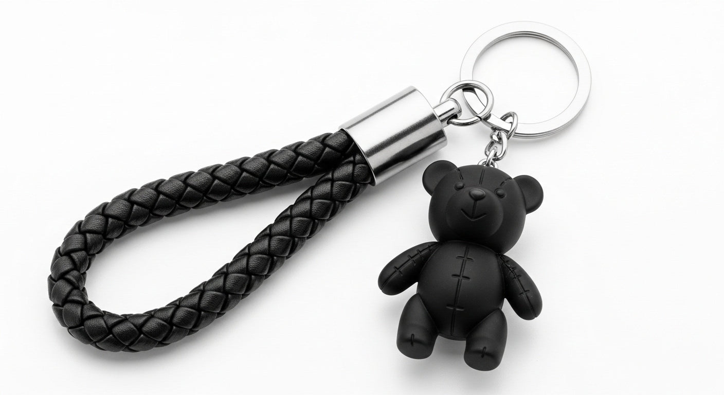 🖤 Mini Teddy Bear Charm – Black