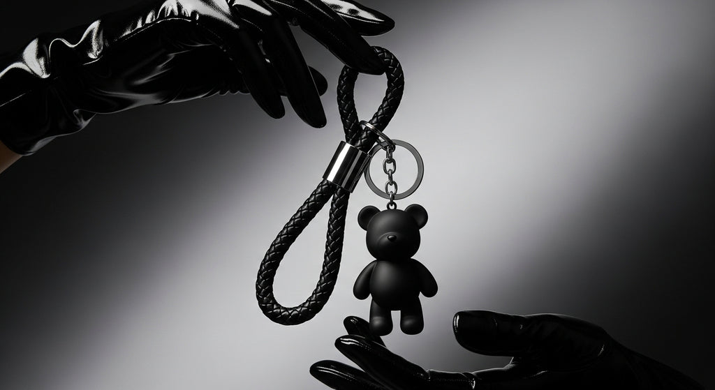 🖤 Mini Teddy Bear Charm – Black
