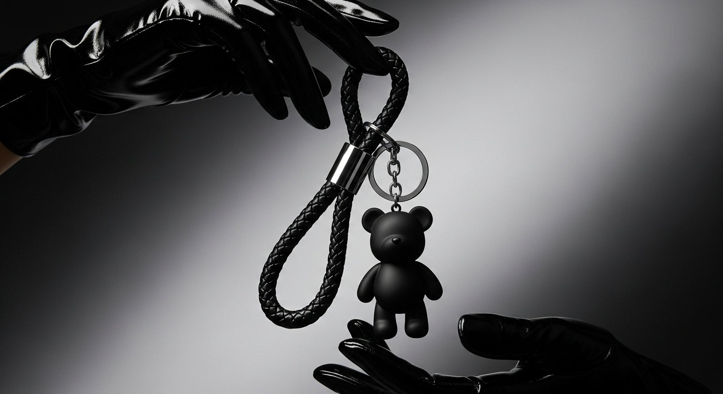 🖤 Mini Teddy Bear Charm – Black
