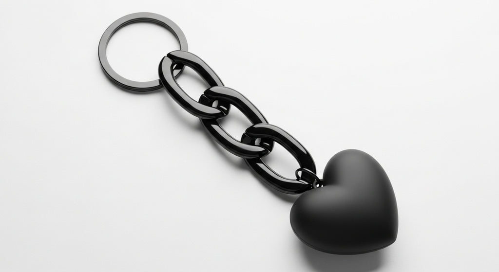 🖤 Black Heart Keyring