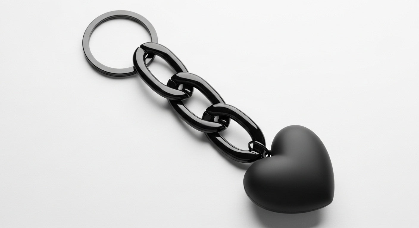 🖤 Black Heart Keyring