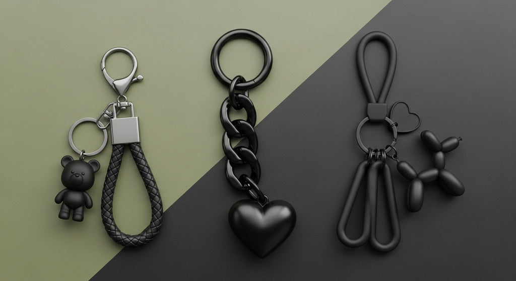 🖤 Black Heart Keyring