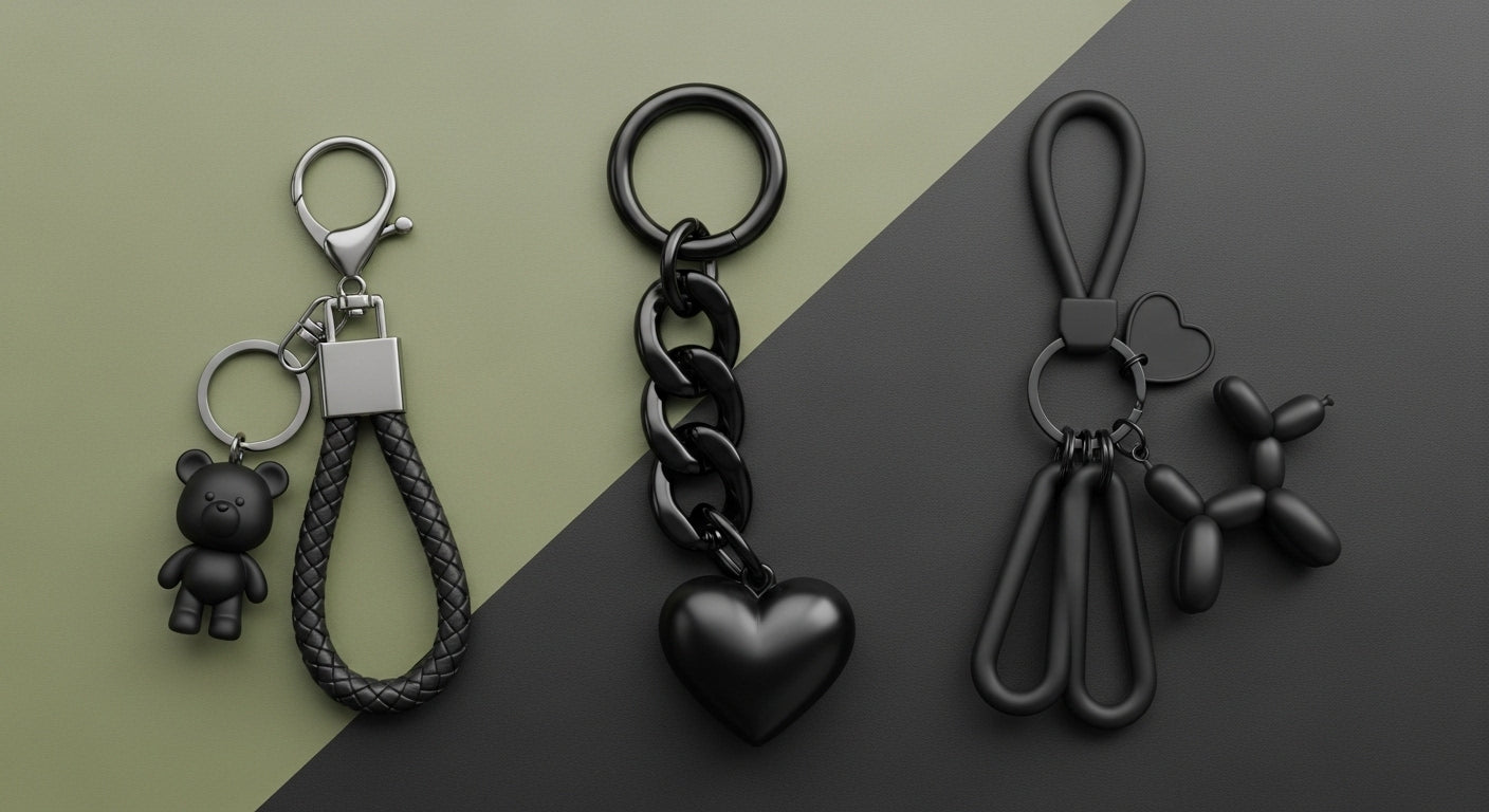 🖤 Black Heart Keyring
